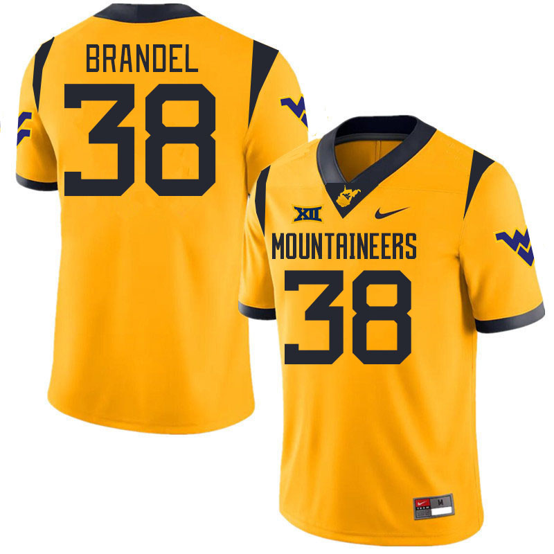 #38 Donald Brandel West Virginia Mountaineers College 2024 New Uniforms Football Jerseys Stitched Sale-Gold